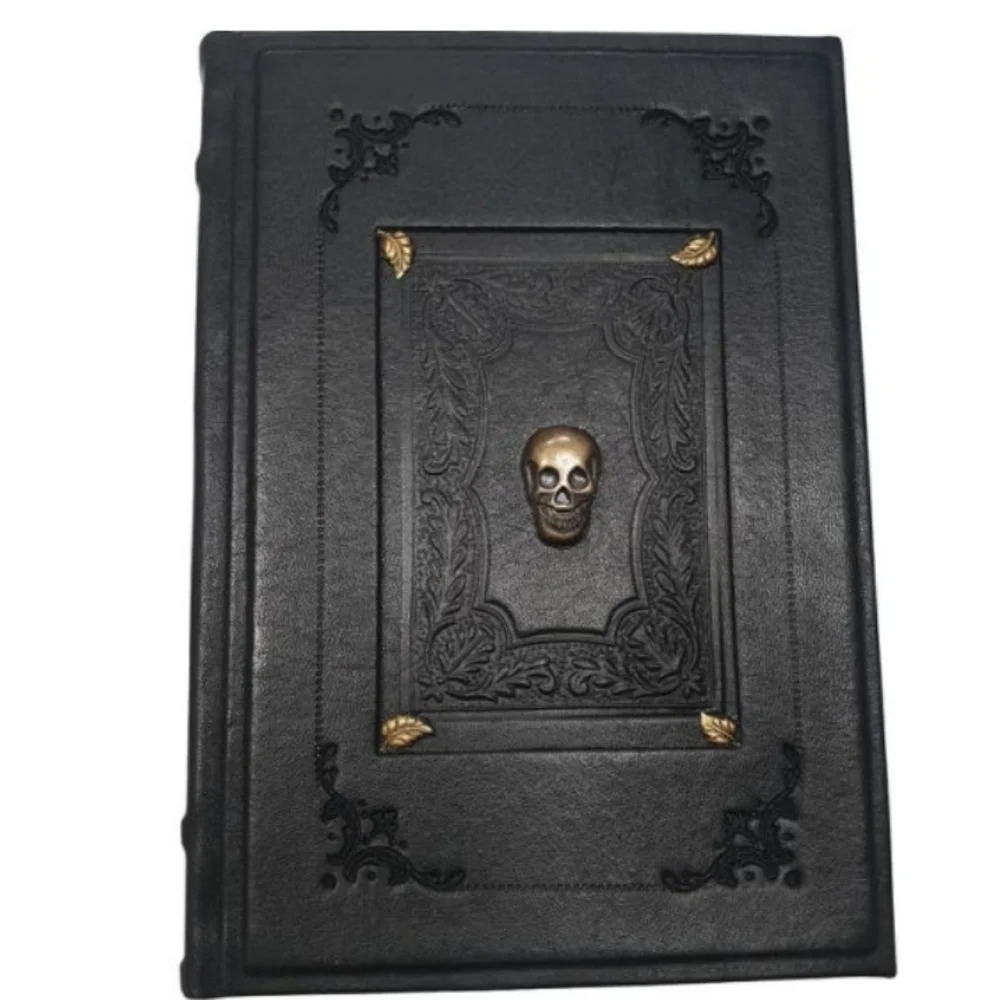 ♥️BUY 2 GET 1 FREE Black Leather Journal - Skull, Retail Price $49.99 USD